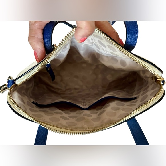 Kate Spade Blue and Cream Colorblock Satchel Crossbody - Picture 10 of 10